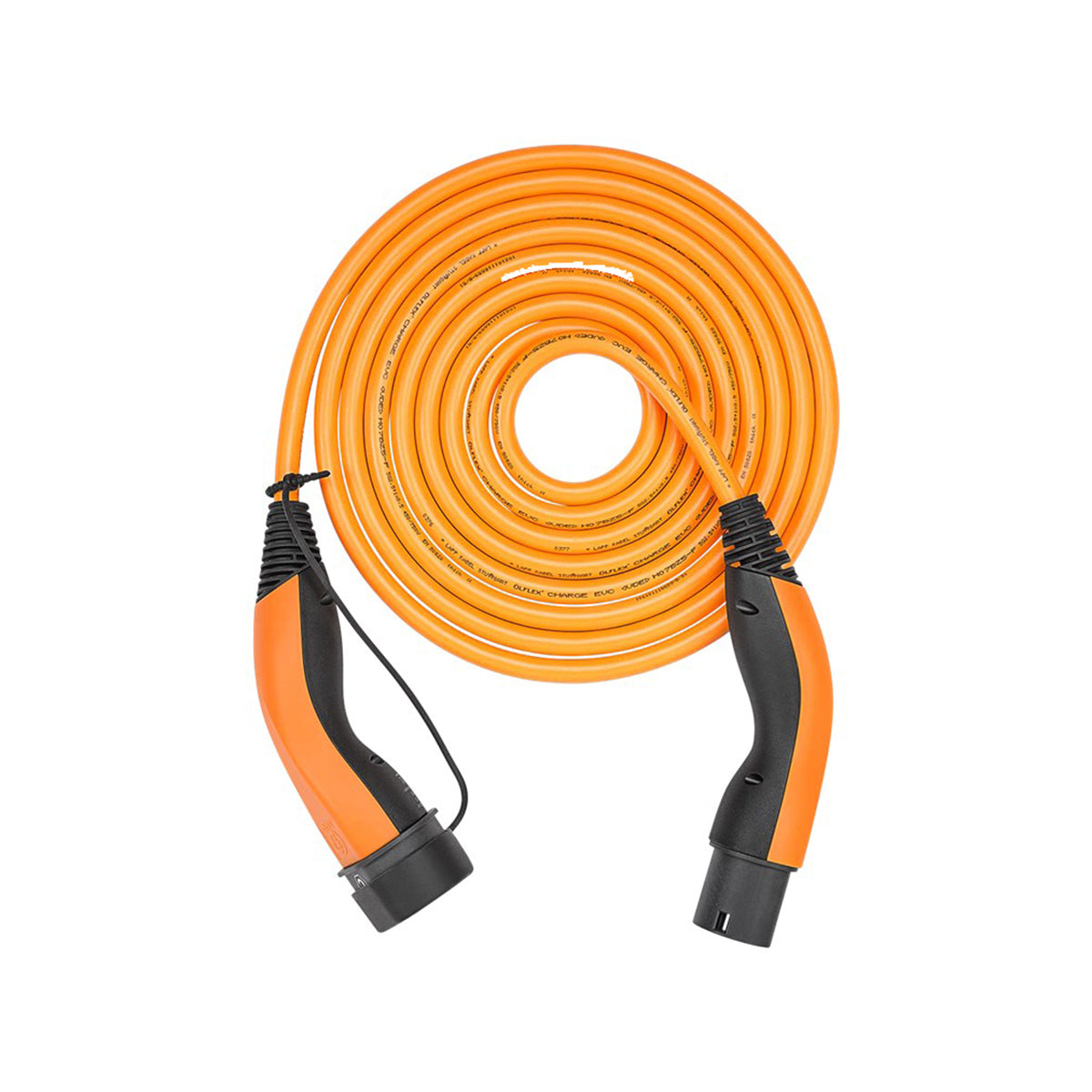 LAPP EV Helix Charge Cable Type 2 (7.4kW-1P-32A) 5m for Hybrid and Electric Cars - Orange.