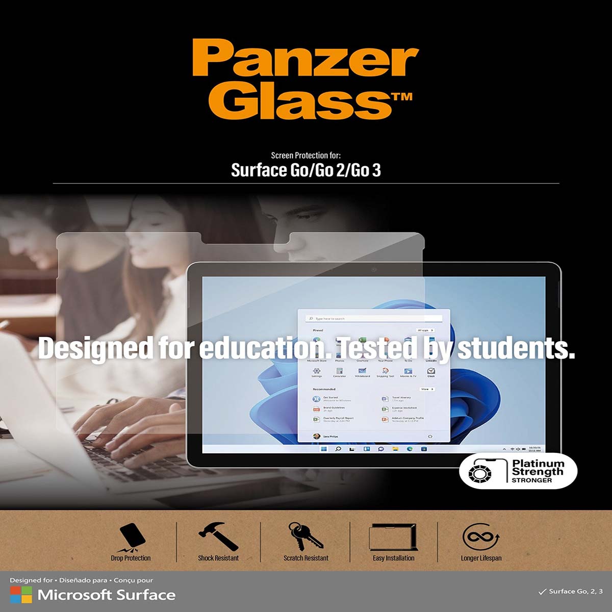 PanzerGlass Edge to Edge Screen Protector for Surface Go/Go 2/Go 3