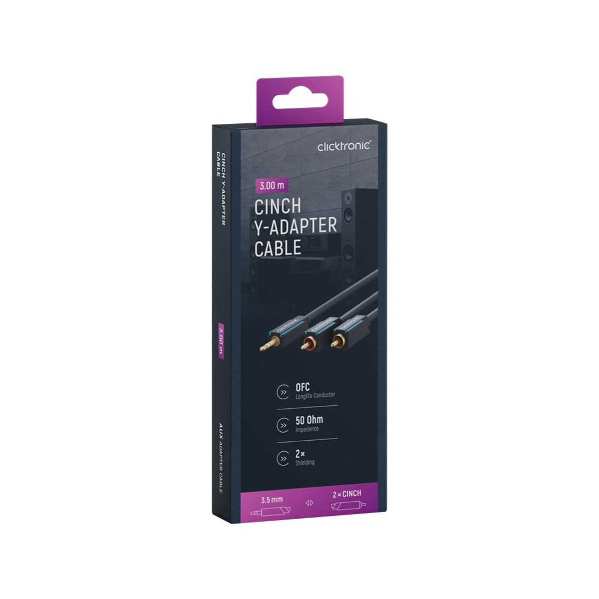 Clicktronic 3.5mm AUX to RCA Cable - 3m