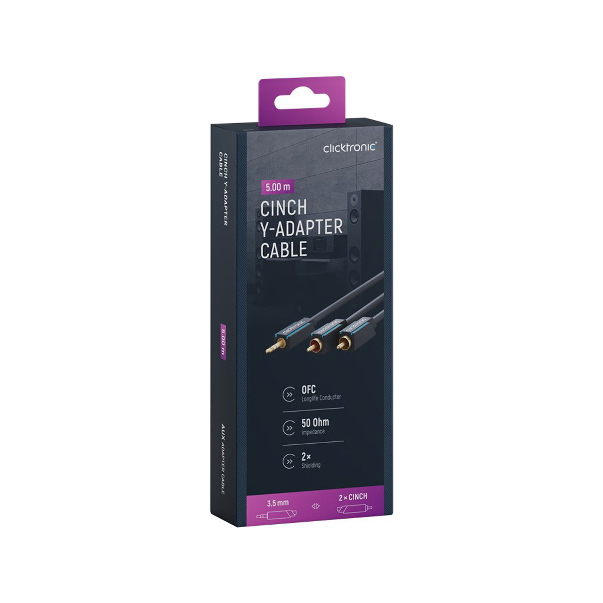 Clicktronic 3.5mm AUX to RCA Cable - 5m