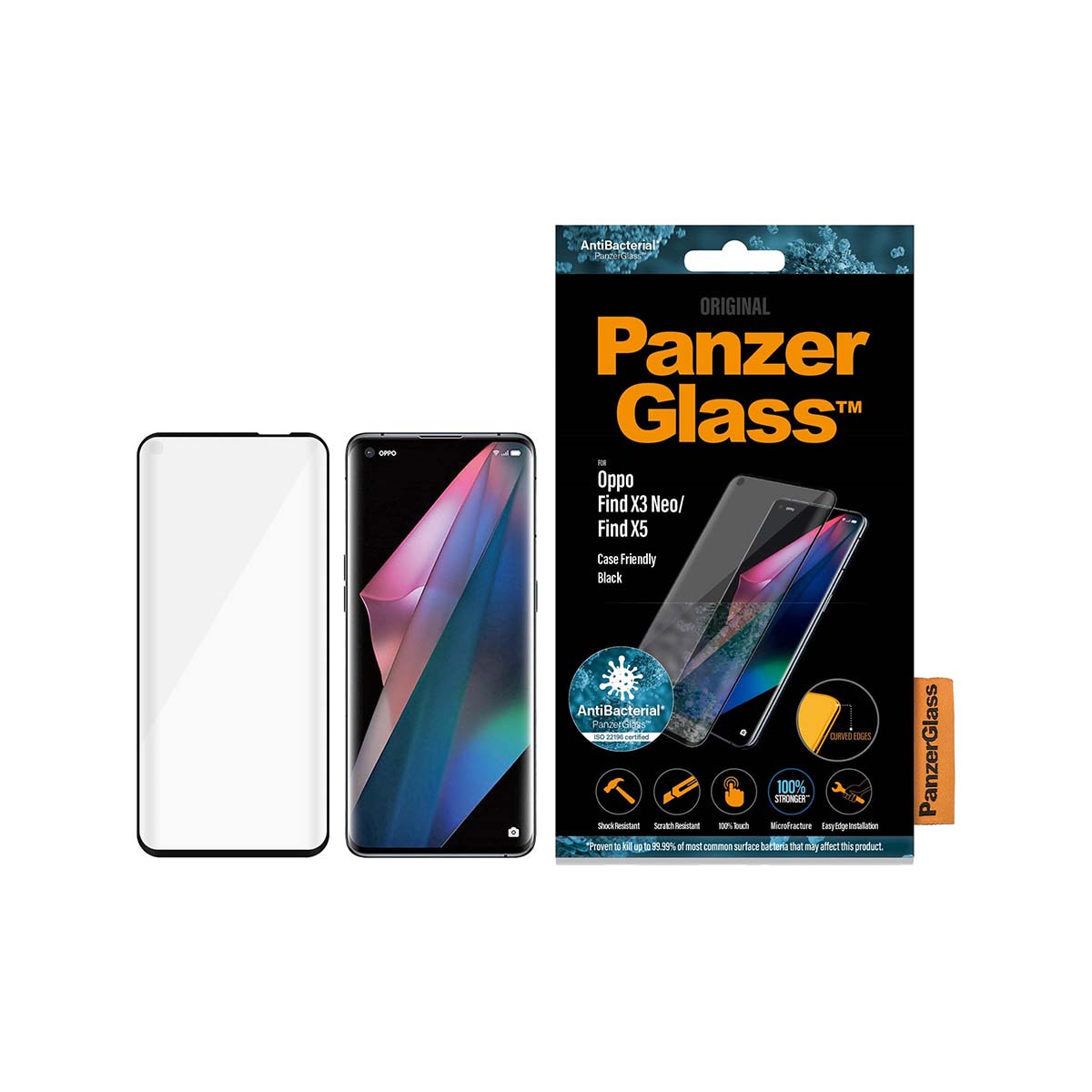 PanzerGlass CaseFriendly AB Screen Protector for Oppo Find X5/X3 Neo - Black