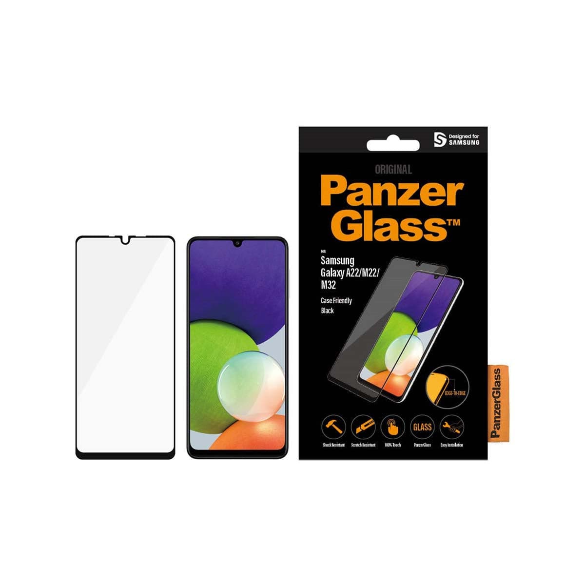 PanzerGlass Phone Screen Protector for Samsung A22 4G - Clear.