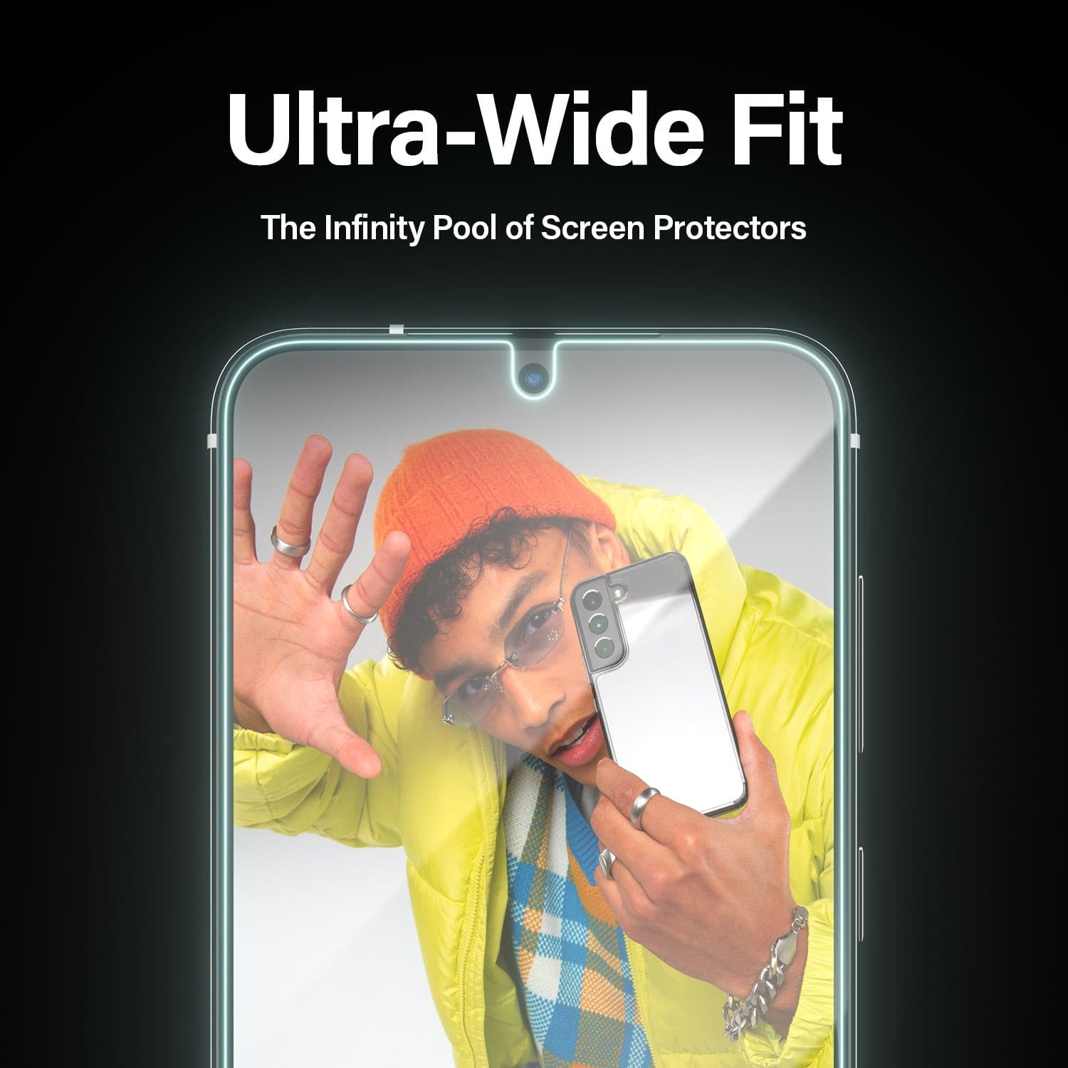 PanzerGlass™ Matrix Hybrid Glass with EasyAligner Screen Protector for Samsung Galaxy S23.