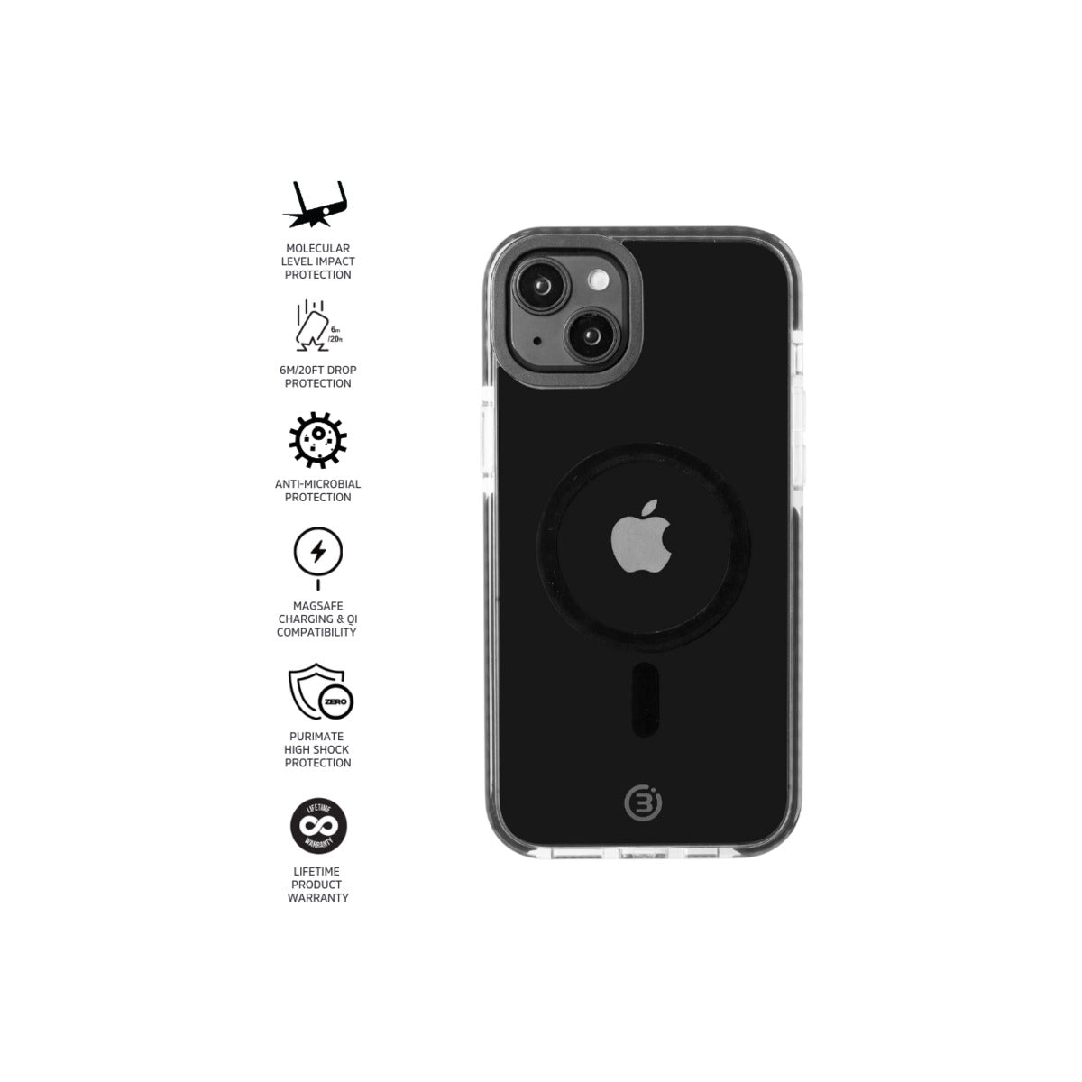 Impact Zero® Clear - Apple iPhone 15 Plus - Clear/Black
