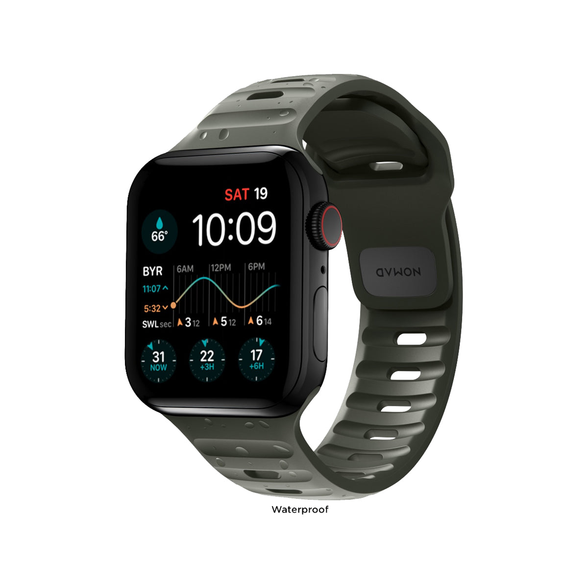 Nomad Apple Watch 45mm Sport Band - Ash Green.