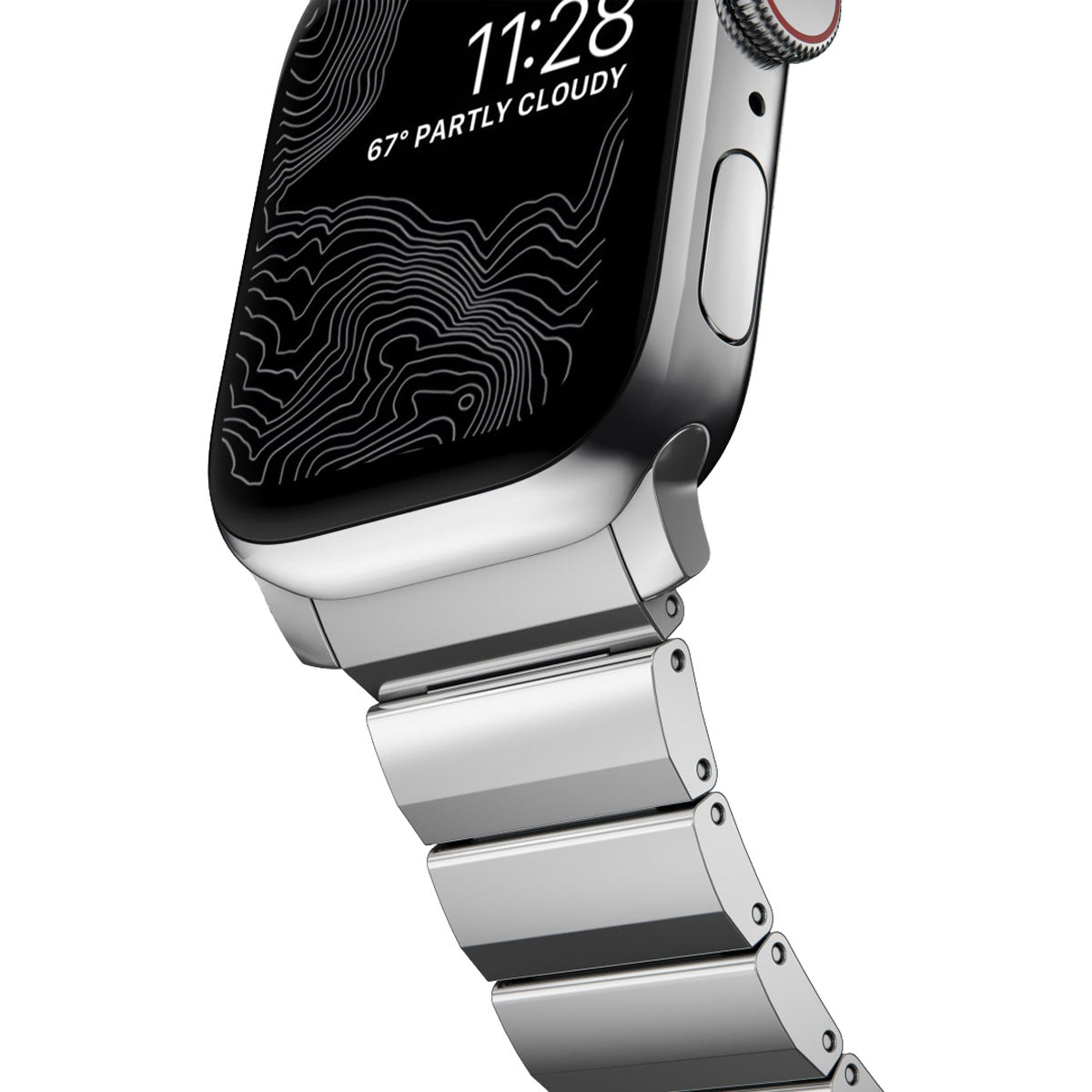 Nomad Apple Watch 41mm Steel Band - Silver Hardware.