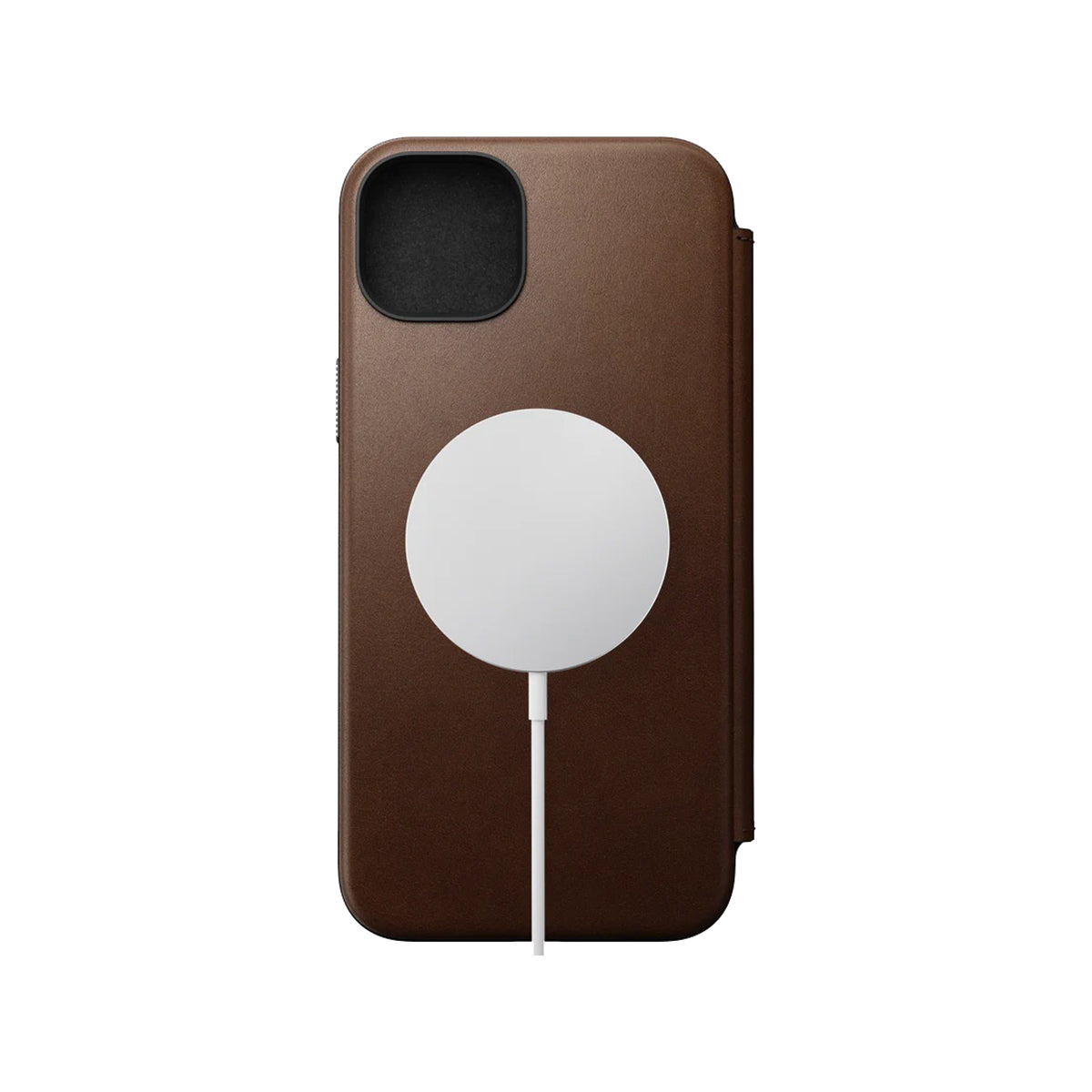 Nomad Leather Folio Case for iPhone 15 Plus - Brown