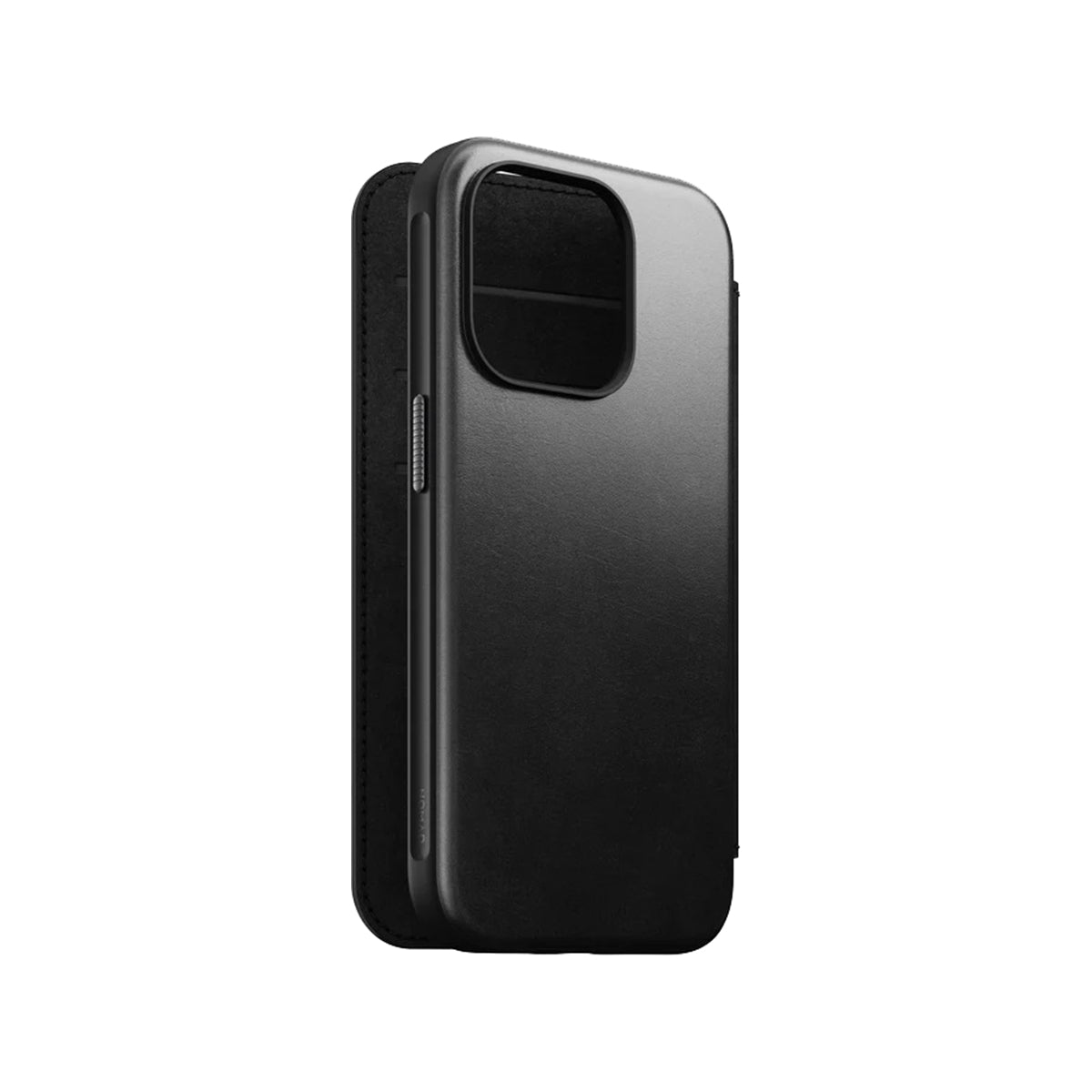 Nomad Leather Folio Case for iPhone 15 Pro - Black - Horween