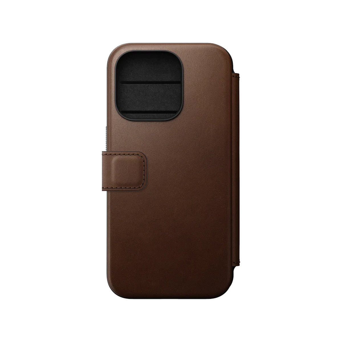 Nomad Leather Folio Case for iPhone 15 Pro - Brown - Horween
