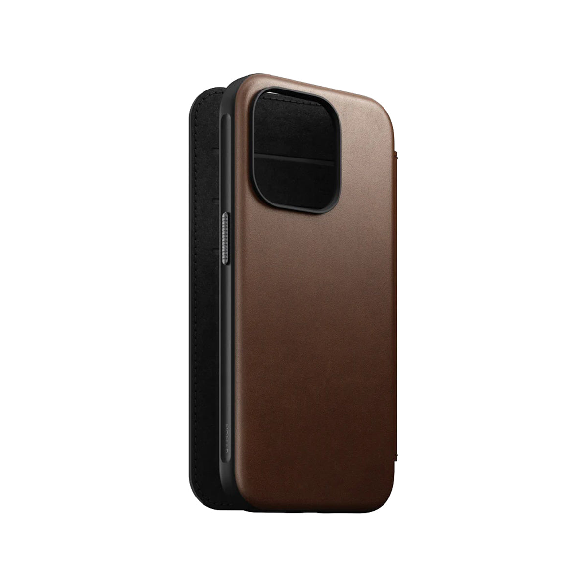 Nomad Leather Folio Case for iPhone 15 Pro - Brown - Horween
