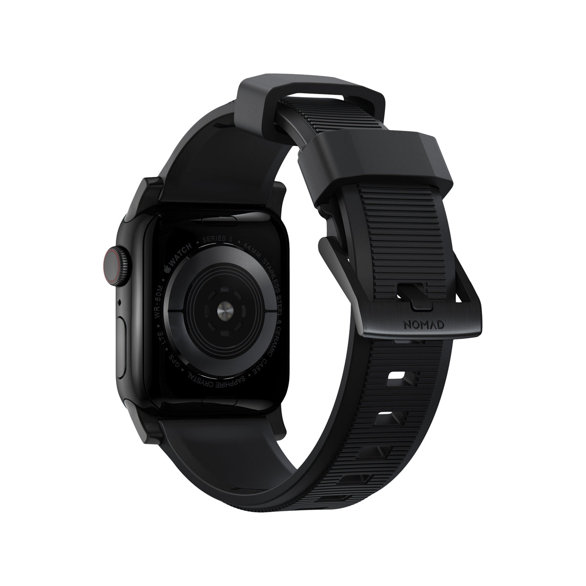 Nomad Apple Watch 45mm Rugged Band - Black Hardware.