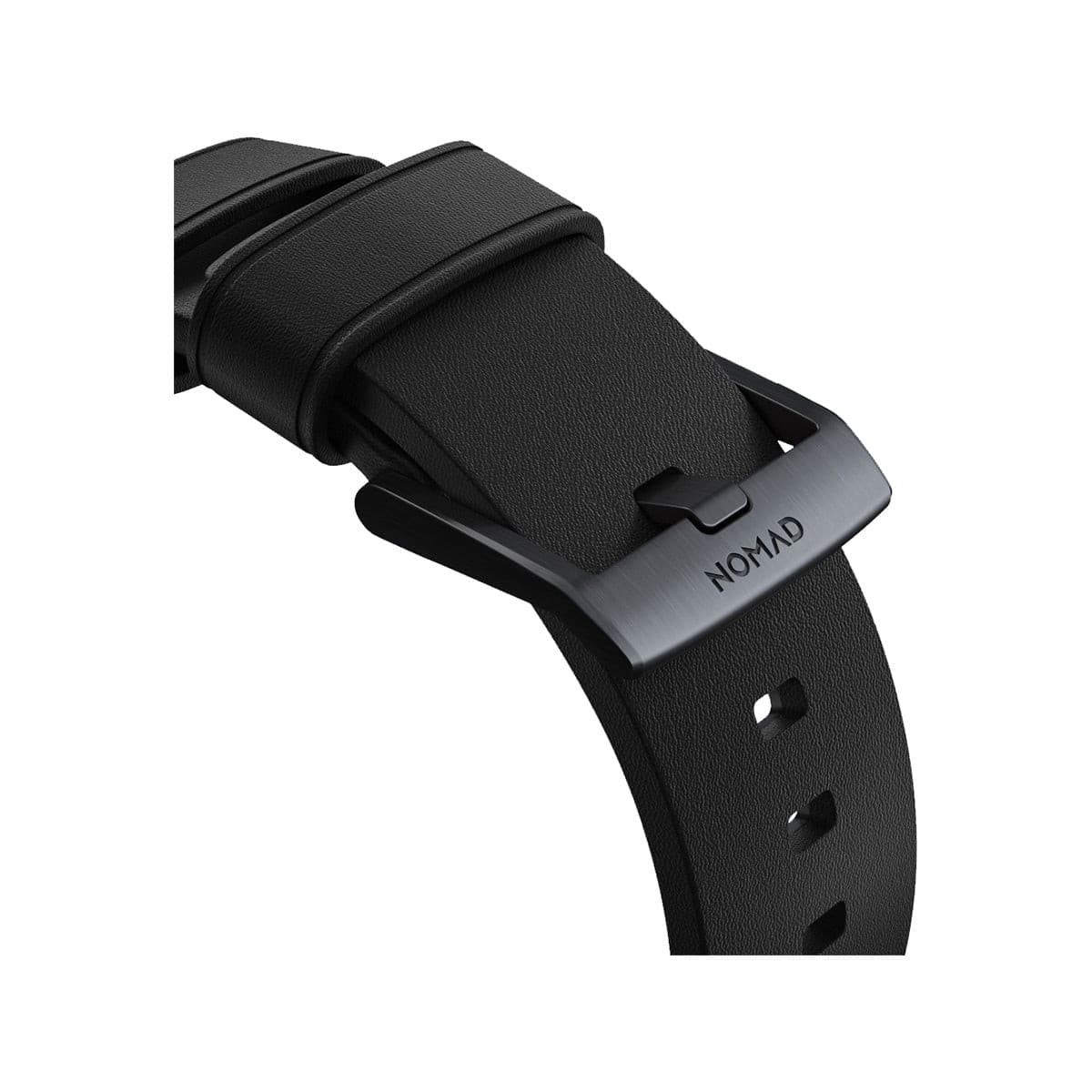 Nomad Active Band Pro 45mm - Black Hard with Black Leather Strap.