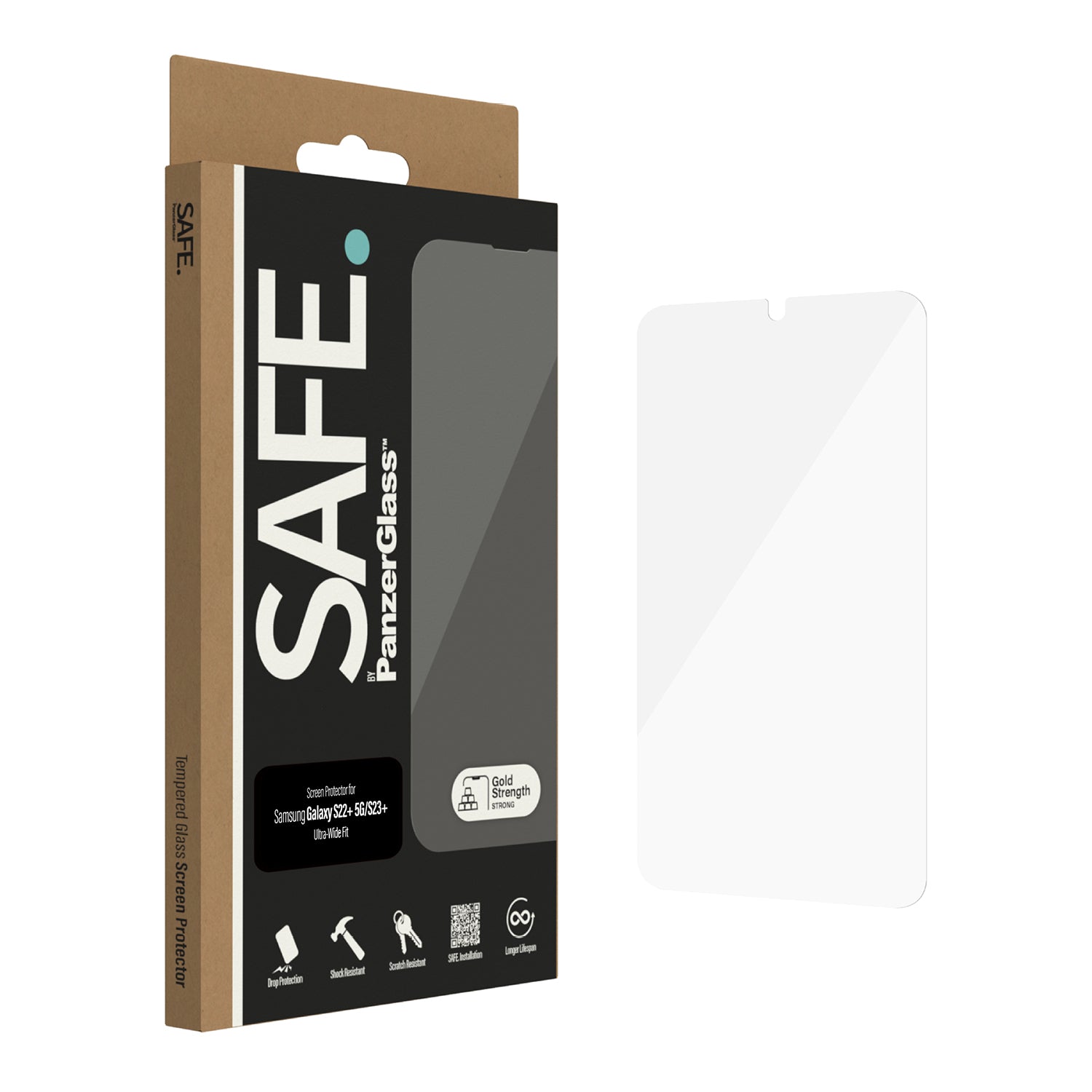 PanzerGlass™ SAFE Screen Protector for Samsung Galaxy S23 Plus / 22 Plus 5G - Ultra-Wide Fit.