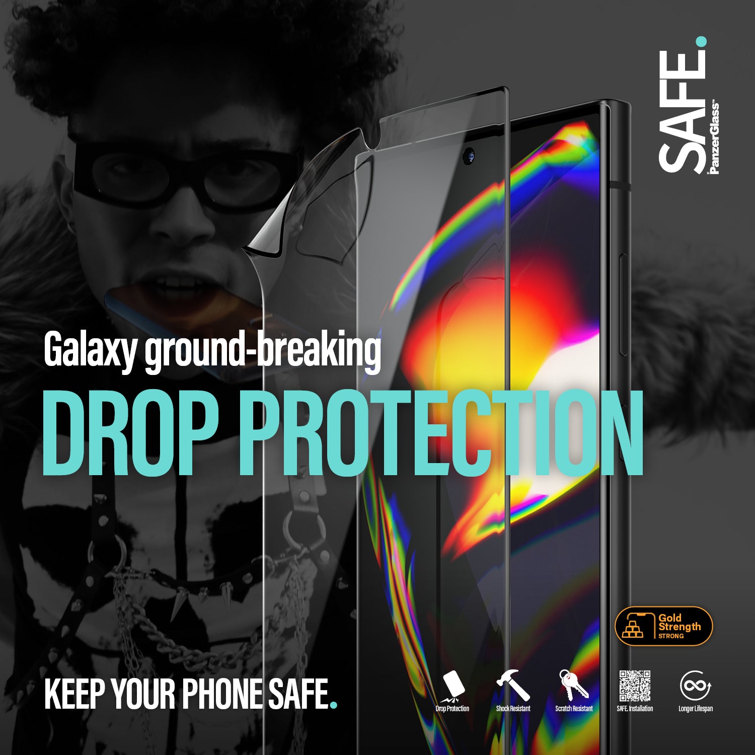 PanzerGlass™ SAFE Screen Protector for Samsung Galaxy S23 Ultra - Ultra-Wide Fit.