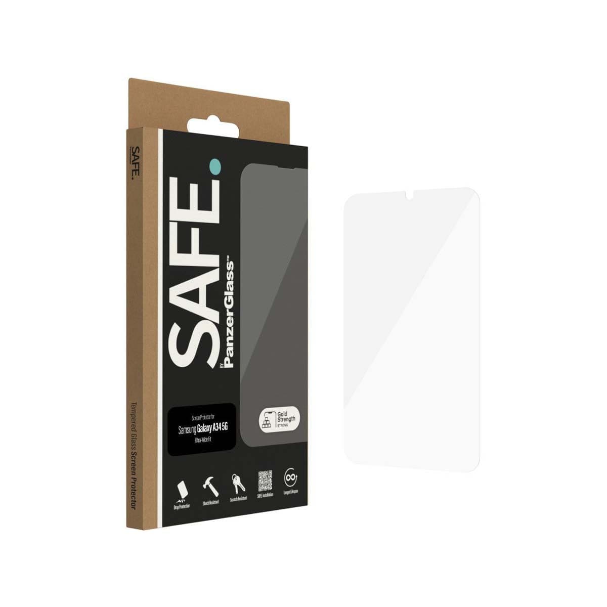 Panzerglass Ultra-Wide Fit Phone Screen protector for Samsung A34 5G - Transparent.