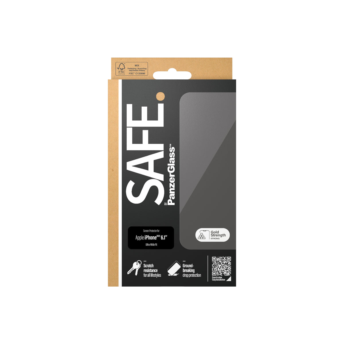 PanzerGlass SAFE Ultra Wide Fit Screen Protector for iPhone 15
