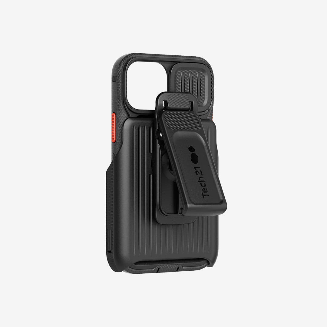 Tech21 EvoMax Phone Case with Holster for iPhone 13 mini - Off Black.