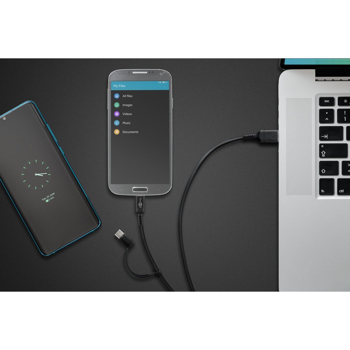 Goobay USB 2.0 cable (USB-C to micro-B 2.0) 1M - Cables - Techunion -