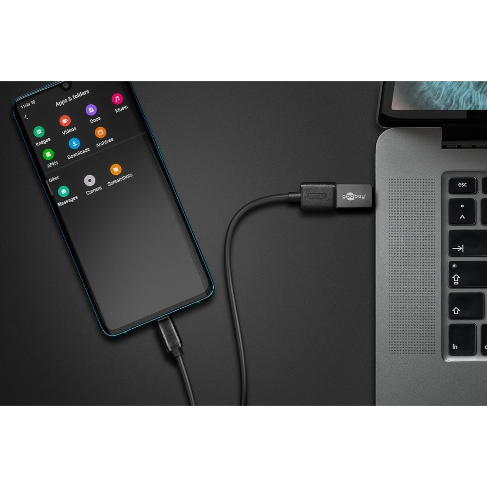 Goobay USB-C male > USB 3.0 female (Type A) - Grey - Cables - Techunion -