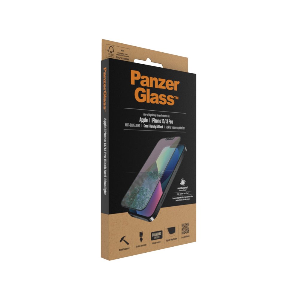 PanzerGlass Anti Bluelight CF Phone Screen Protector for iPhone 13/13 Pro - Clear - Phone Screen Protector - Techunion -