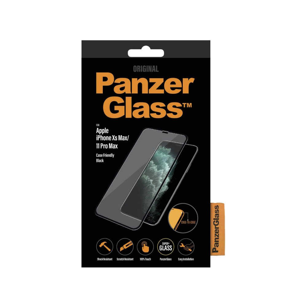 PanzerGlass Case Friendly Black Phone Screen Protector for iPhone Xs Max/11 Pro Max - Clear - Phone Screen Protector - Techunion -