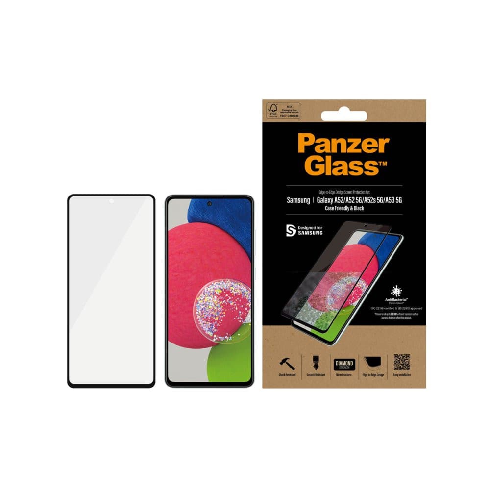 PanzerGlass Screen Protector for Samsung Galaxy A52/A52 5G/A52s 5G/A53 5G - Black - Techunion -