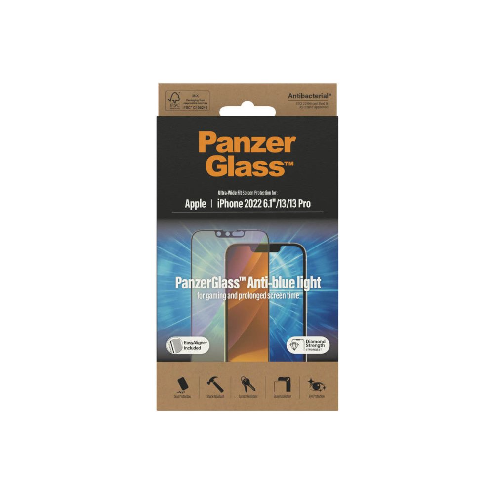 PanzerGlass Ultra-Wide Fit Anti-Bluelight Screen Protector for iPhone 14 - Screen Protector - Techunion -