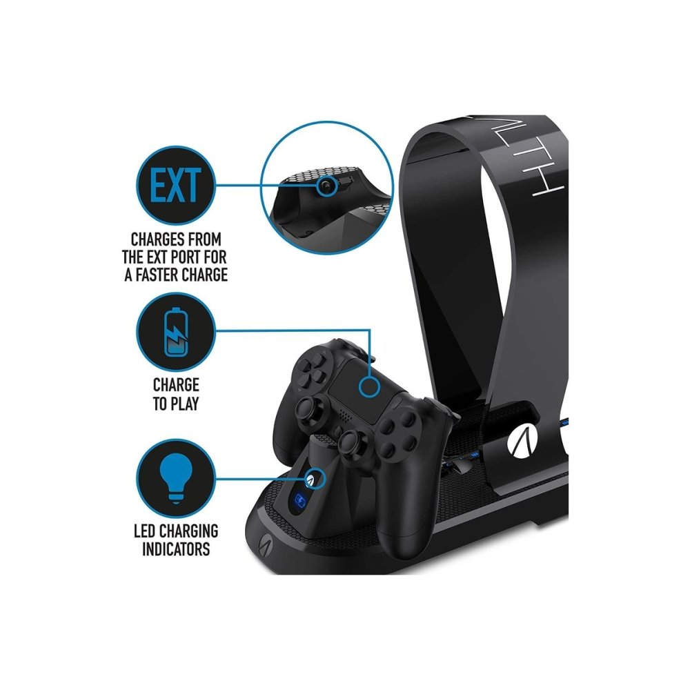 Stealth DualShock 4 Wireless Controller Charging Station for PS4 - Headset - Techunion -