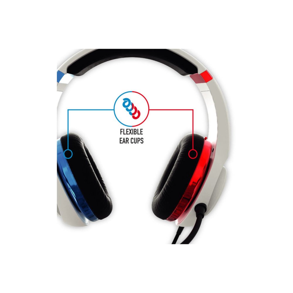 Stealth Red and Blue Neon Gaming Headset for PS5, Xbox Series X, PS4, Xbox One, PC and Nintendo Switch - Headset - Techunion -